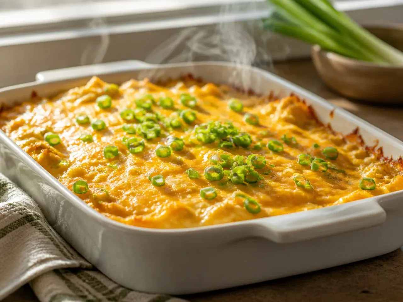 Creamy hashbrown casserole with a silky, gratin-like texture