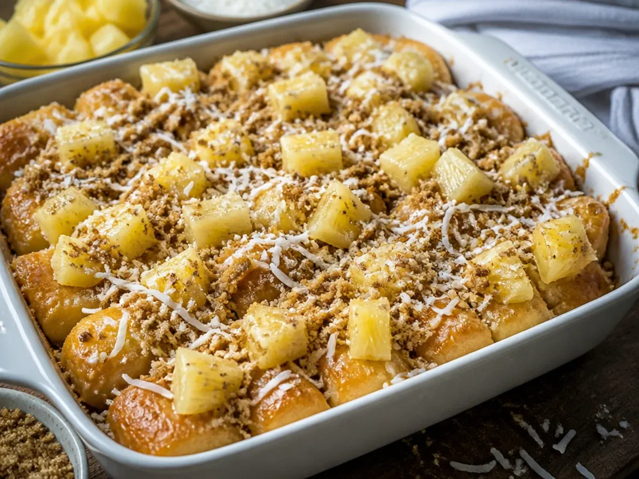 hawaiian roll french toast casserole recipe step 5