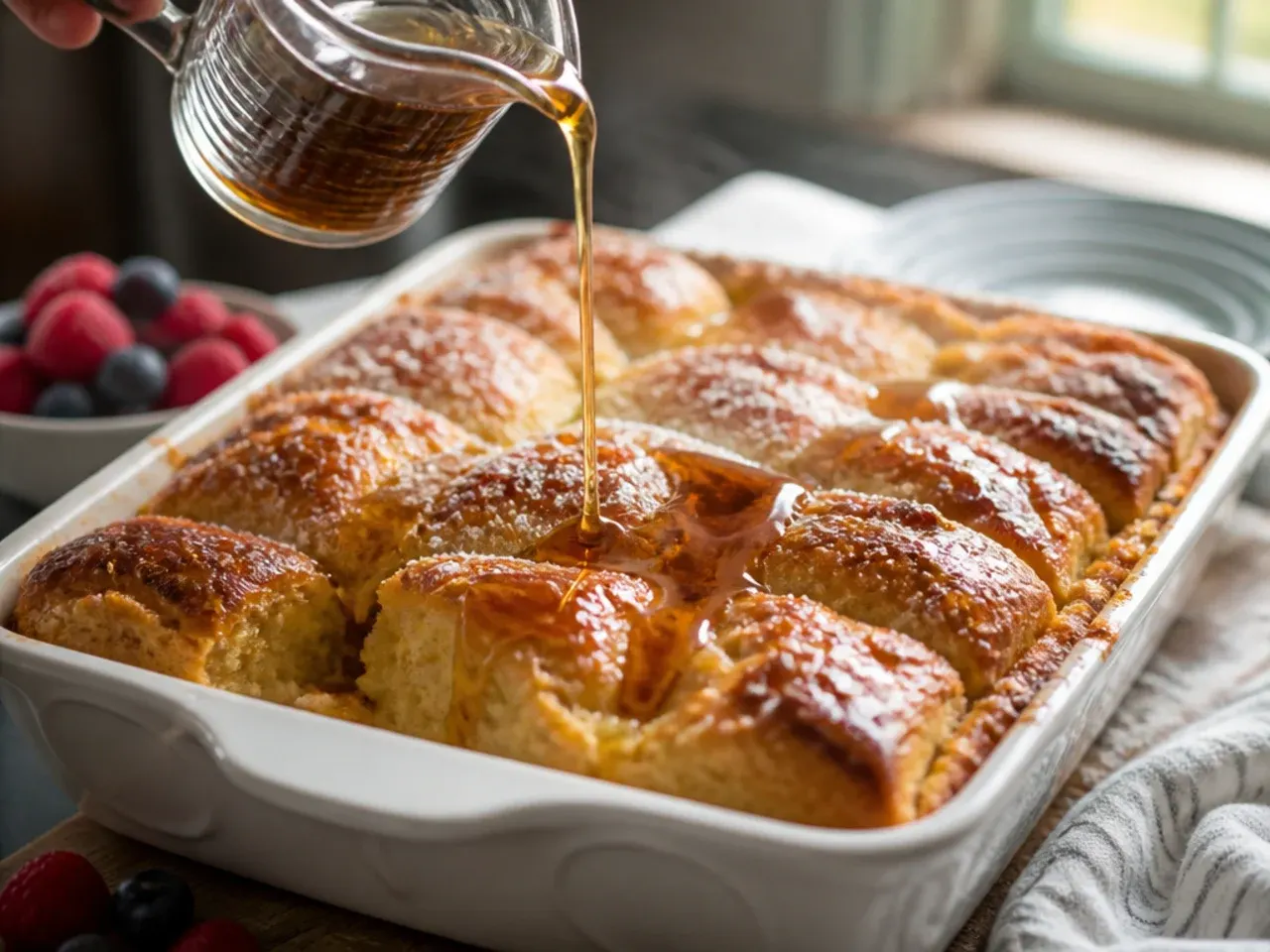 hawaiian roll french toast casserole recipe step 7