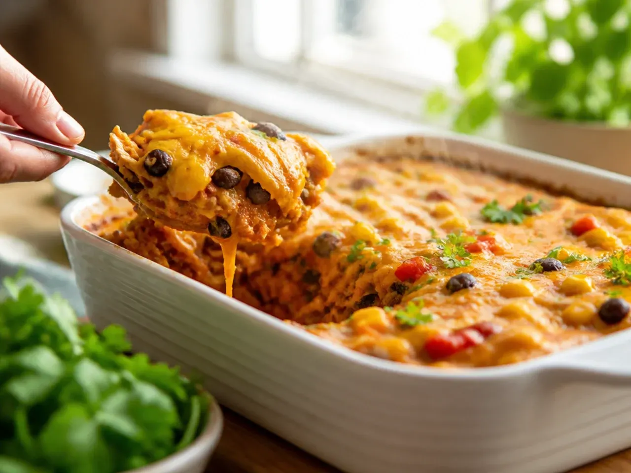 healthy chicken enchilada casserole recipe step 6