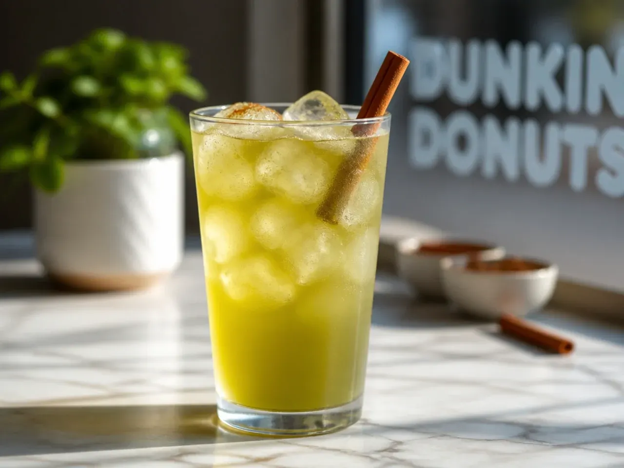 Glass pitcher of iced green tea with lemon slices and mint leaves, ice cubes visible