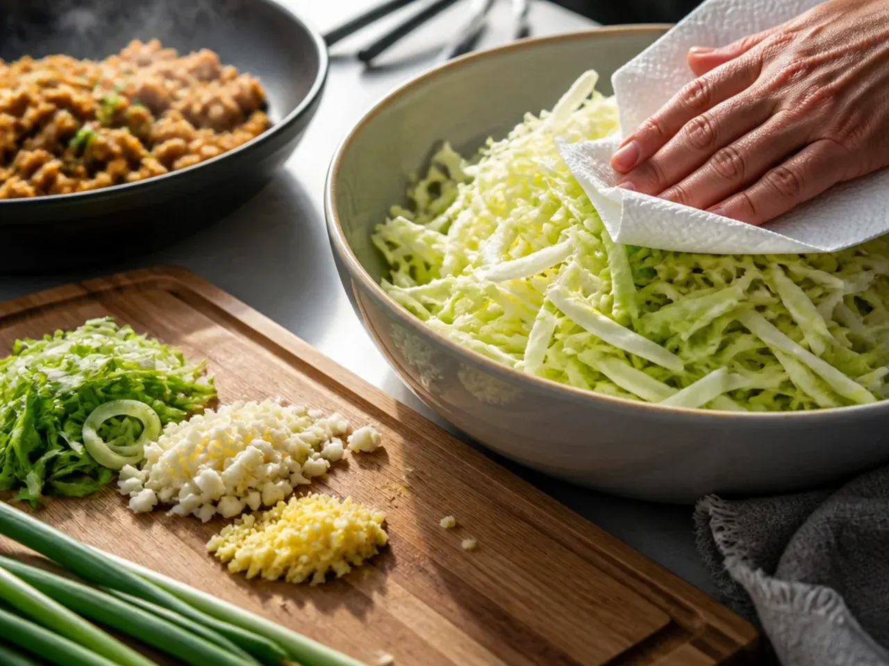 healthy egg roll in a bowl recipe step 1