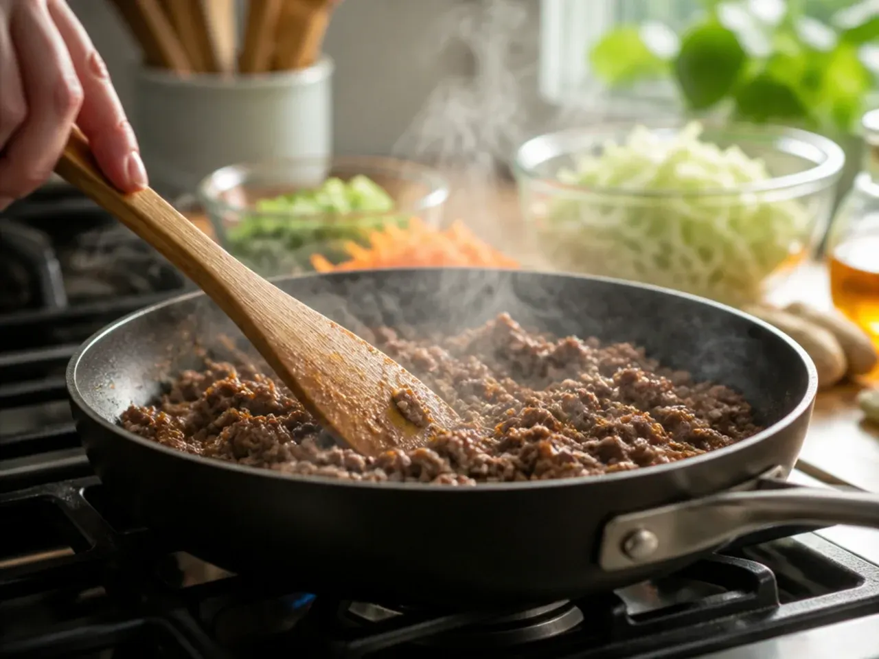 healthy egg roll in a bowl recipe step 2