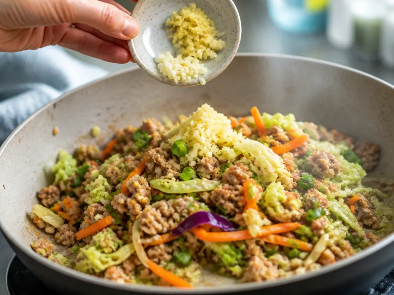 healthy egg roll in a bowl recipe step 3