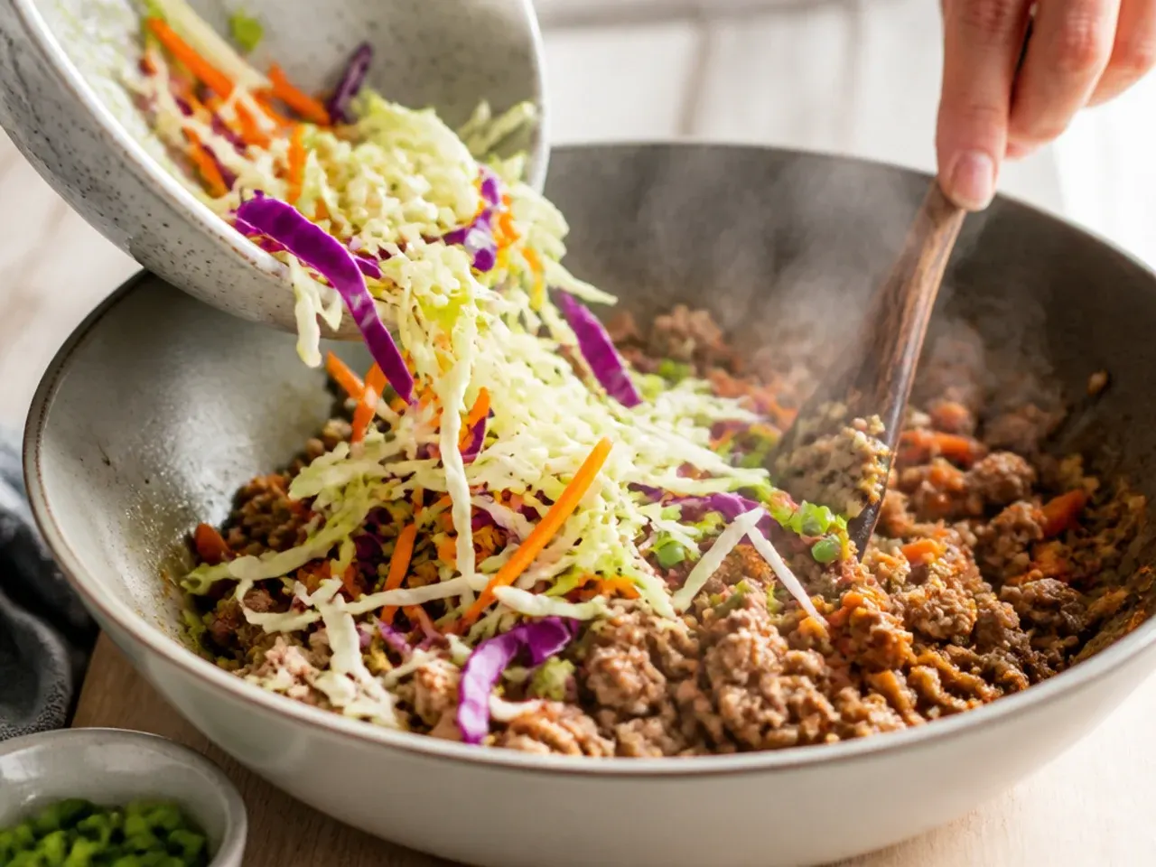 healthy egg roll in a bowl recipe step 4