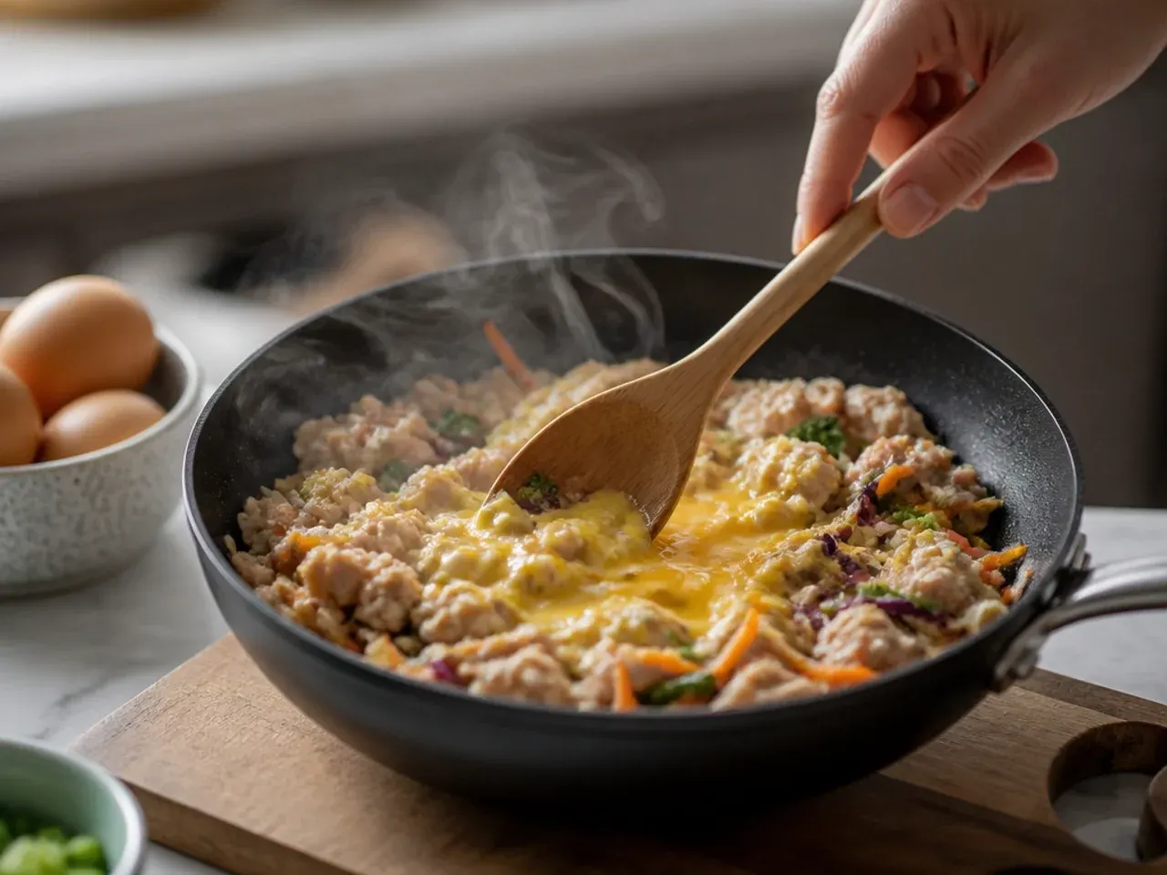 healthy egg roll in a bowl recipe step 6