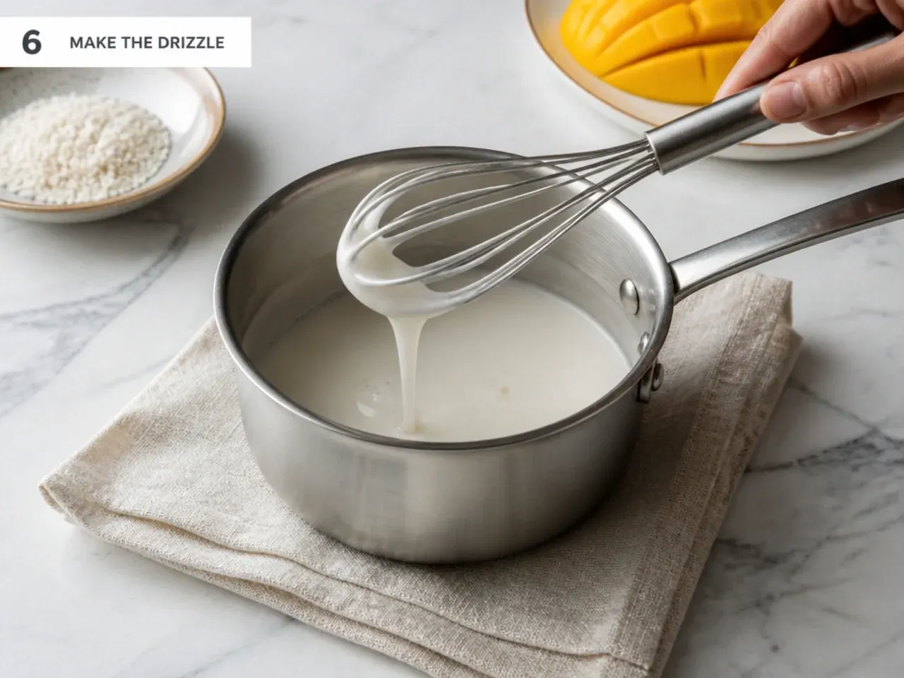 healthy mango sticky rice — step 6: make the drizzle