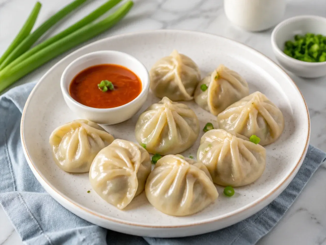 Easy healthy momos recipe folded from ready-made dumpling wrappers