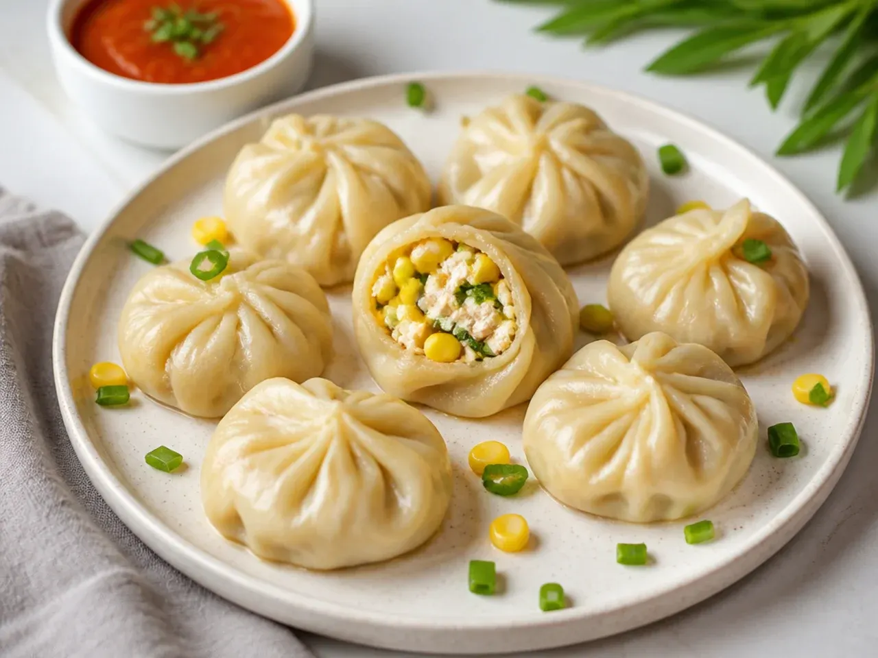 Playful kid-friendly healthy momos recipe with paneer and sweetcorn filling