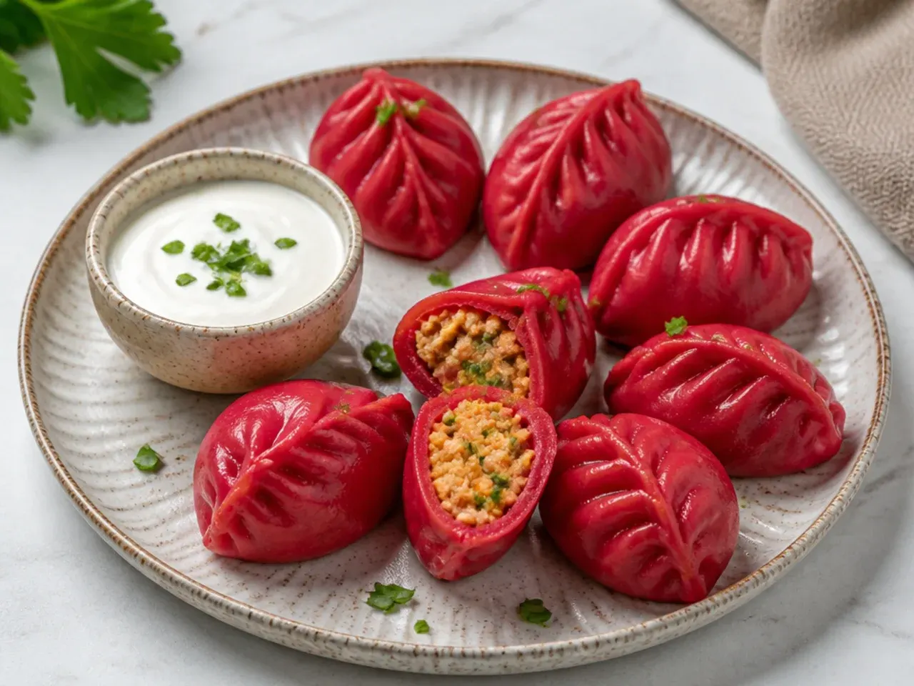 Charming beetroot pink wrapper healthy momos recipe with paneer filling
