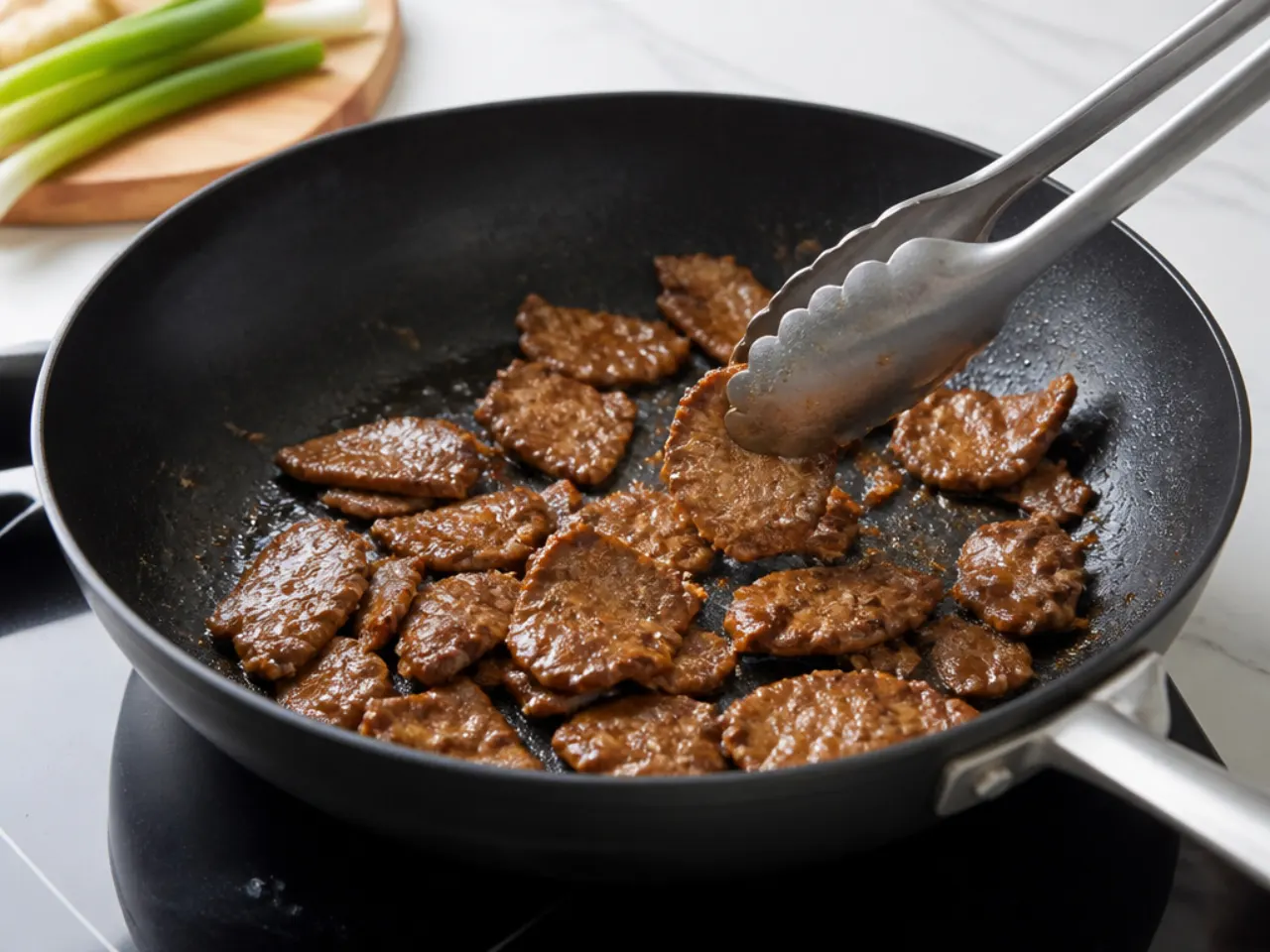 healthy mongolian beef — step 3: sear the beef