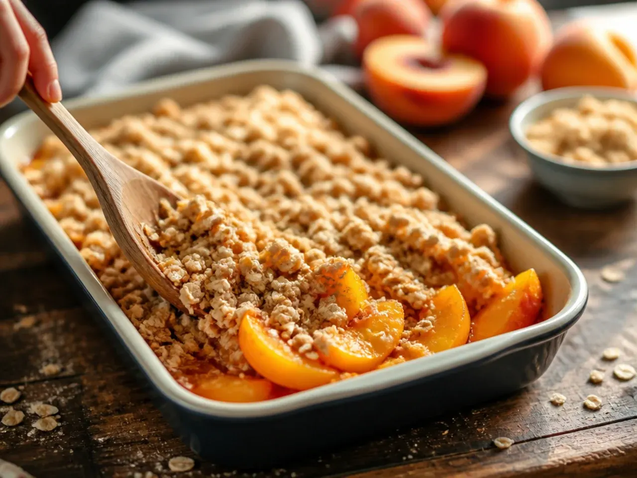 healthy peach crisp recipe step 1