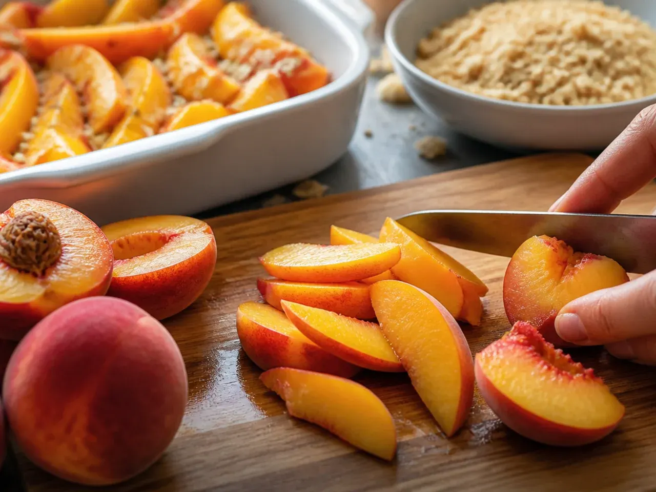 healthy peach crisp recipe step 2