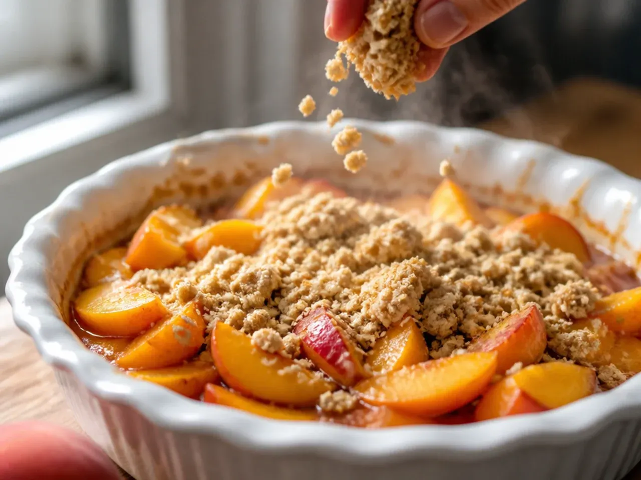 healthy peach crisp recipe step 20