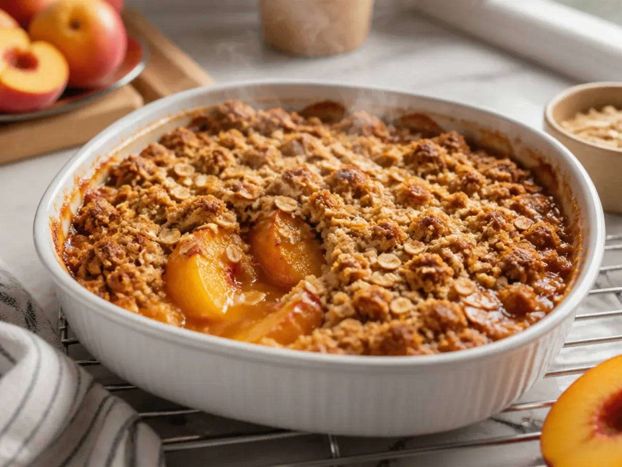 healthy peach crisp recipe step 22