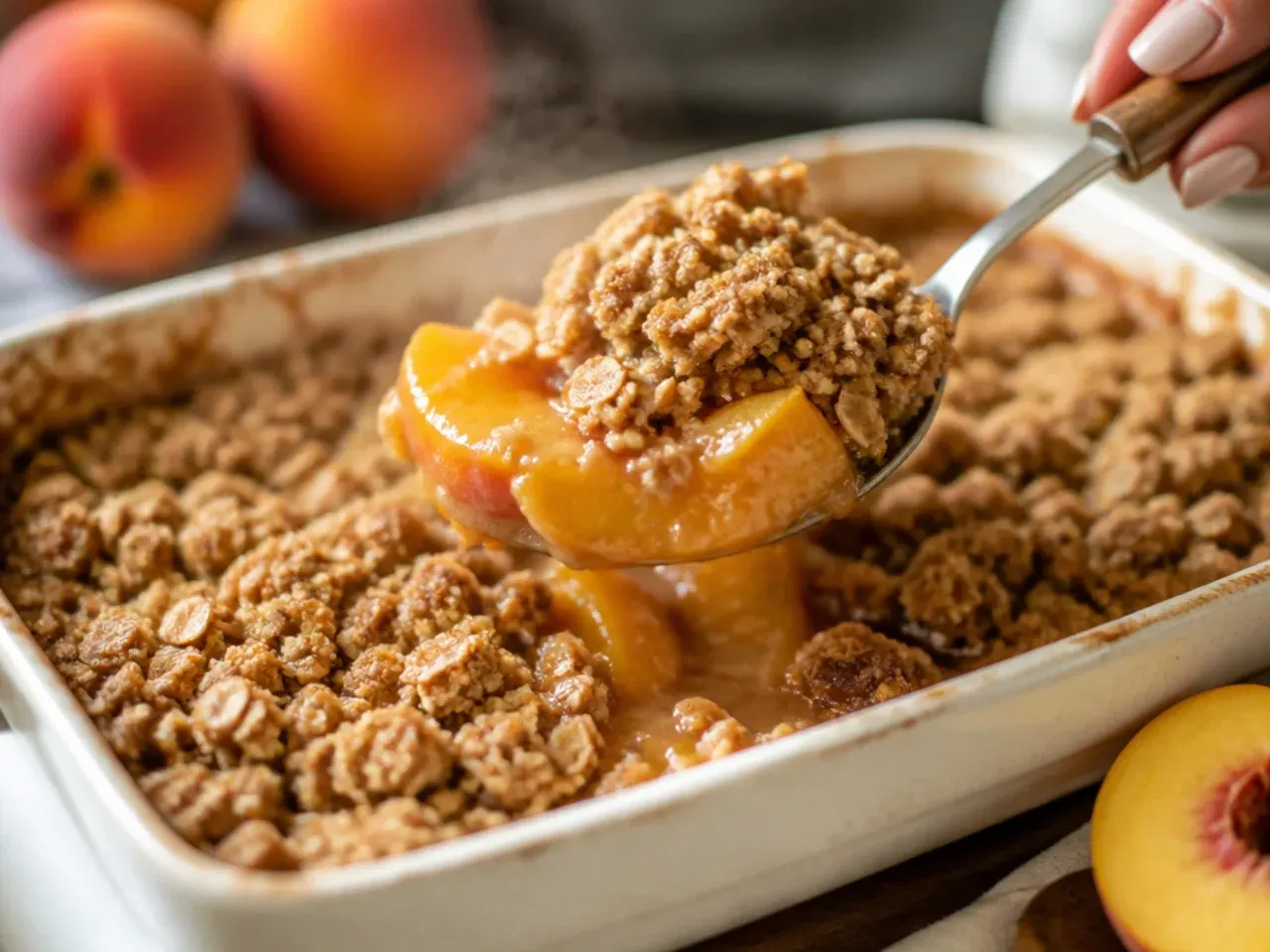 healthy peach crisp recipe step 23