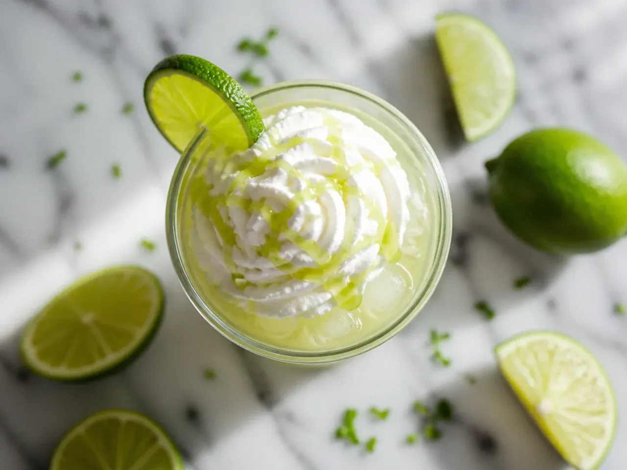 Simple diet limeade drink with fresh lime wedges on the rim of the glass