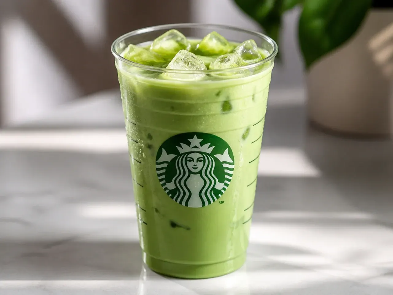 Overhead shot of ingredients for healthy Starbucks copycat drinks including espresso, milk, and fresh strawberries