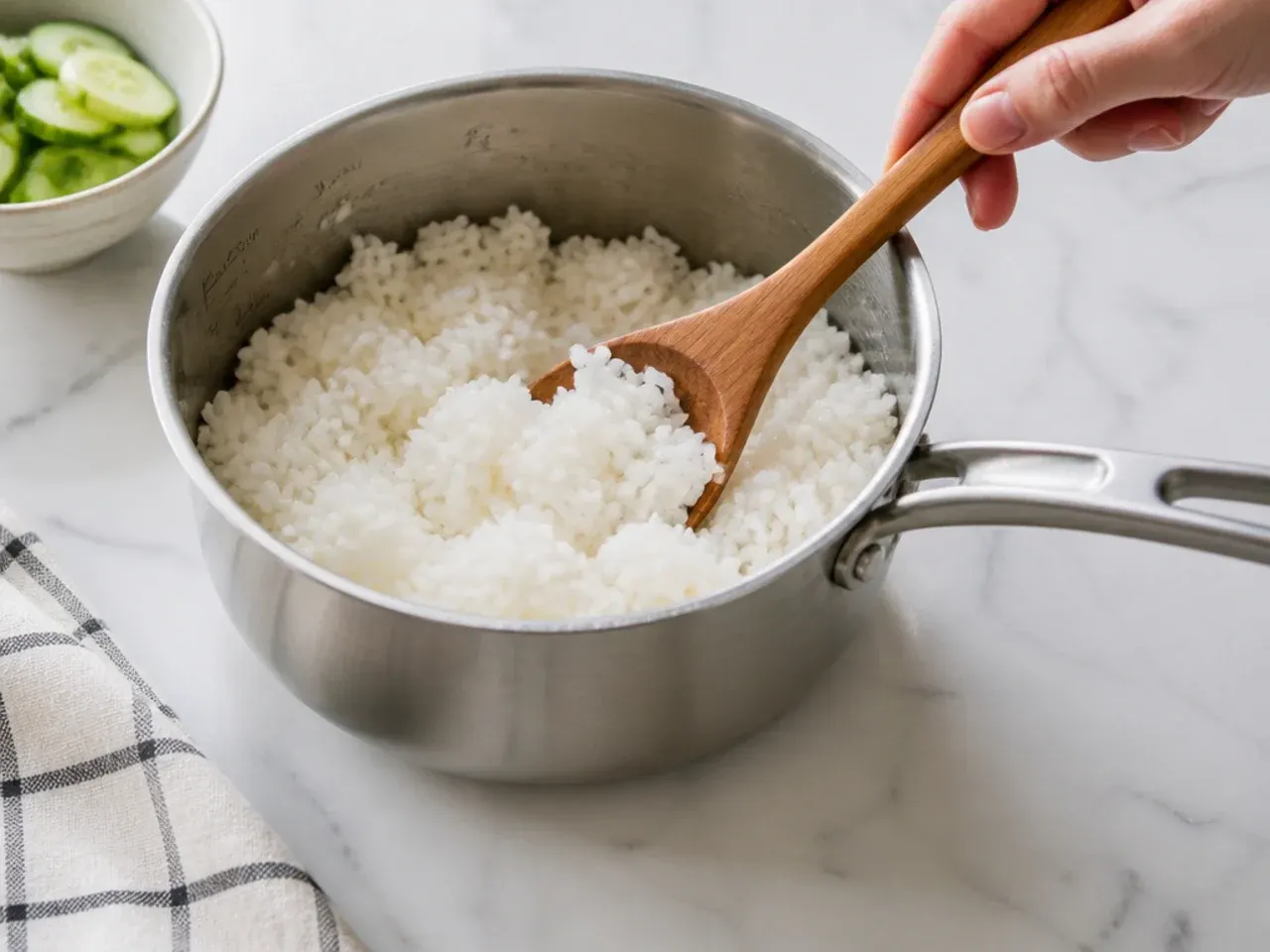 healthy sushi bowl — step 2: cook the rice