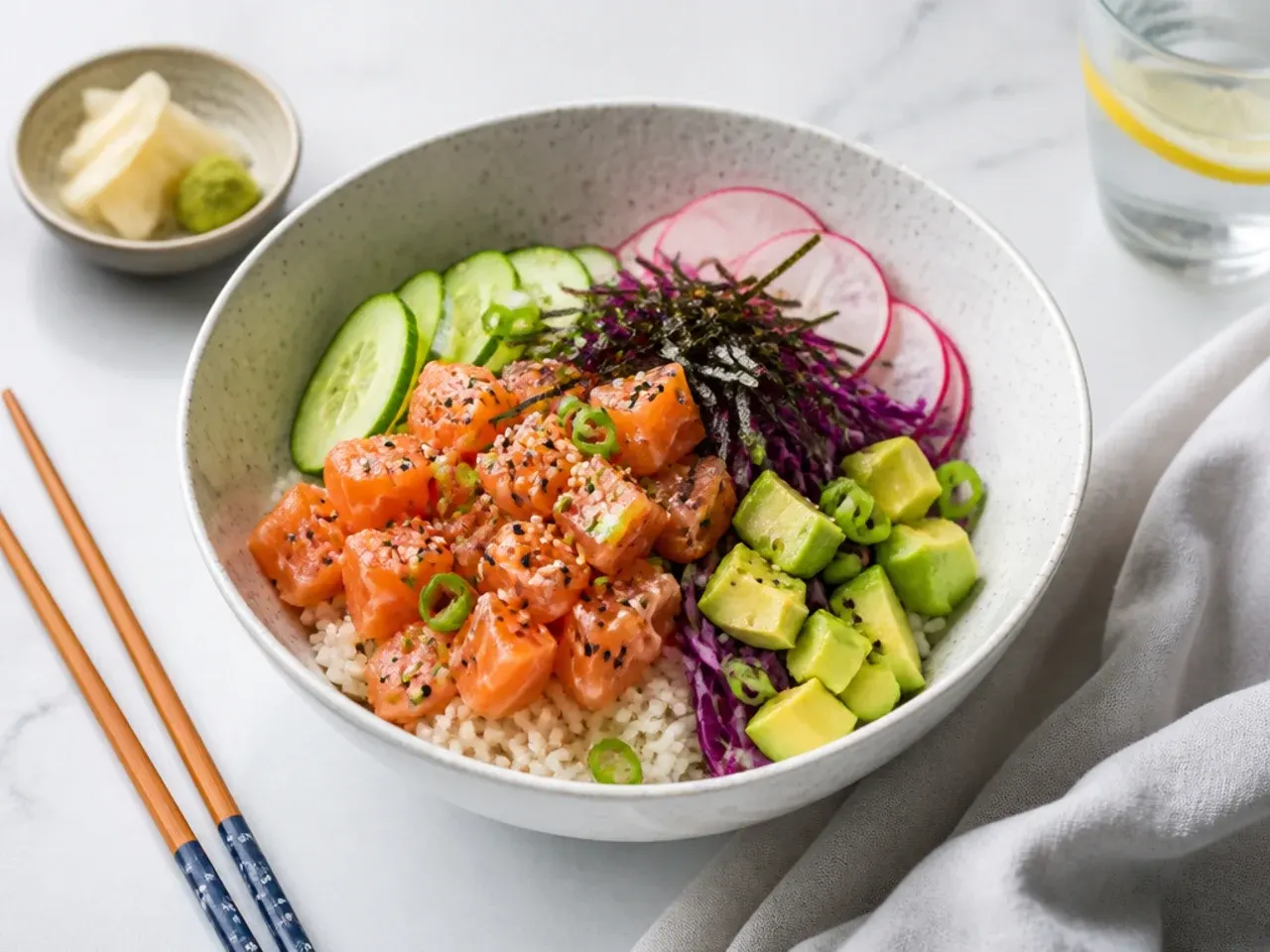 healthy sushi bowl — serving suggestions