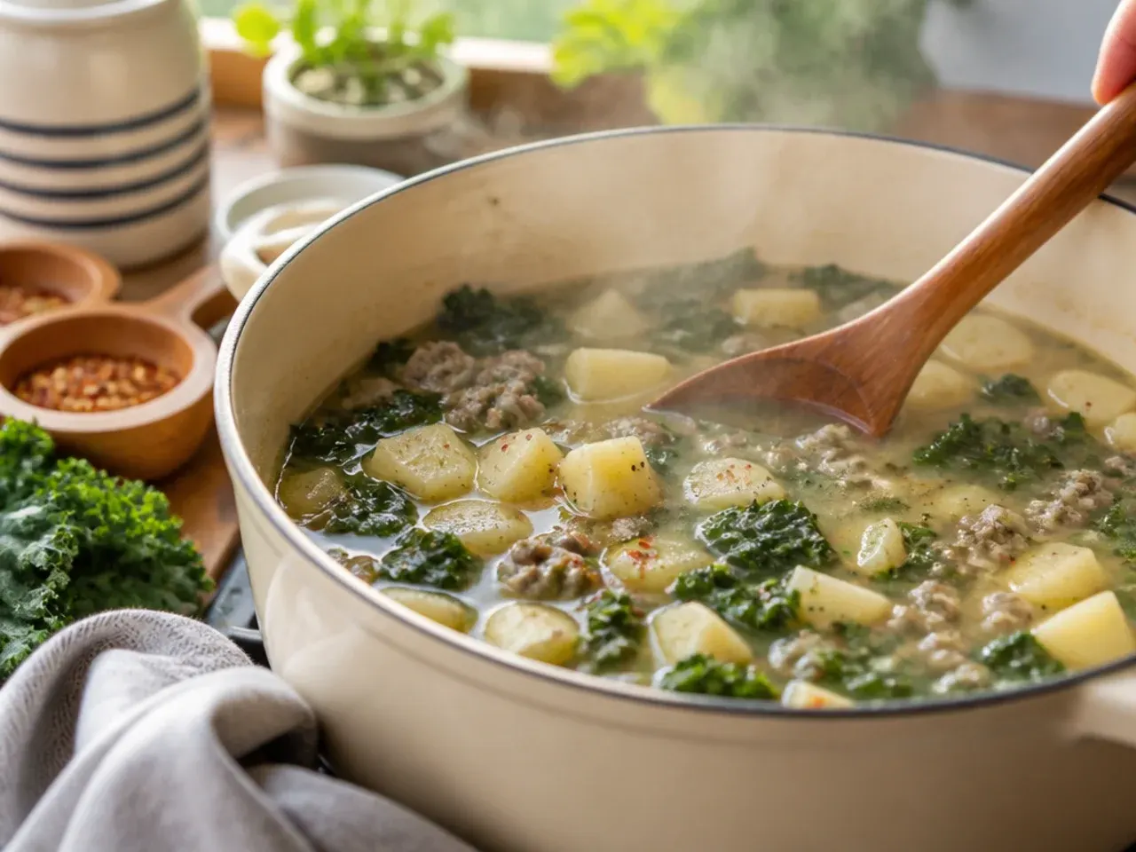 healthy zuppa toscana soup recipe step 4