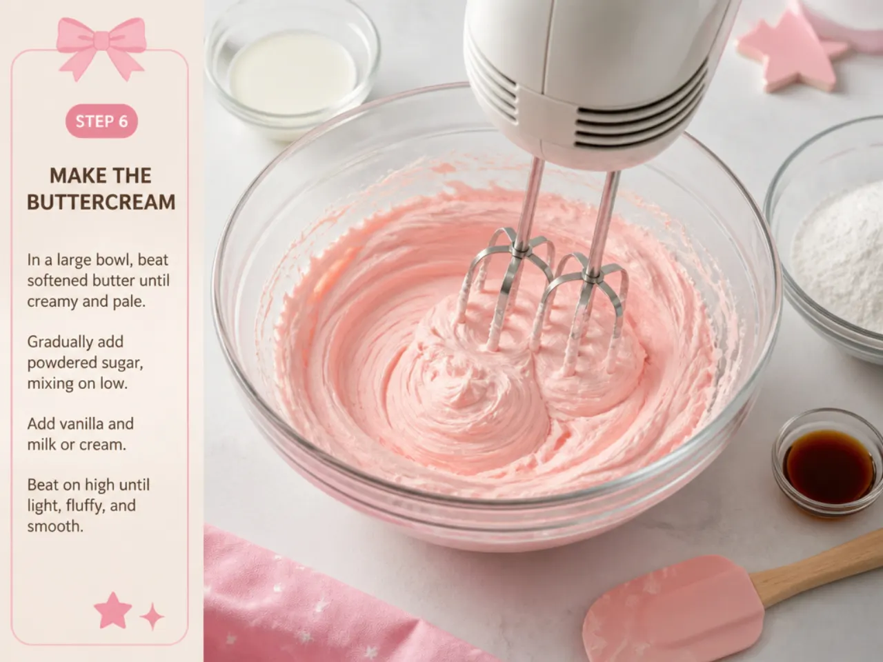 hello kitty bento cake — step 6: make the buttercream