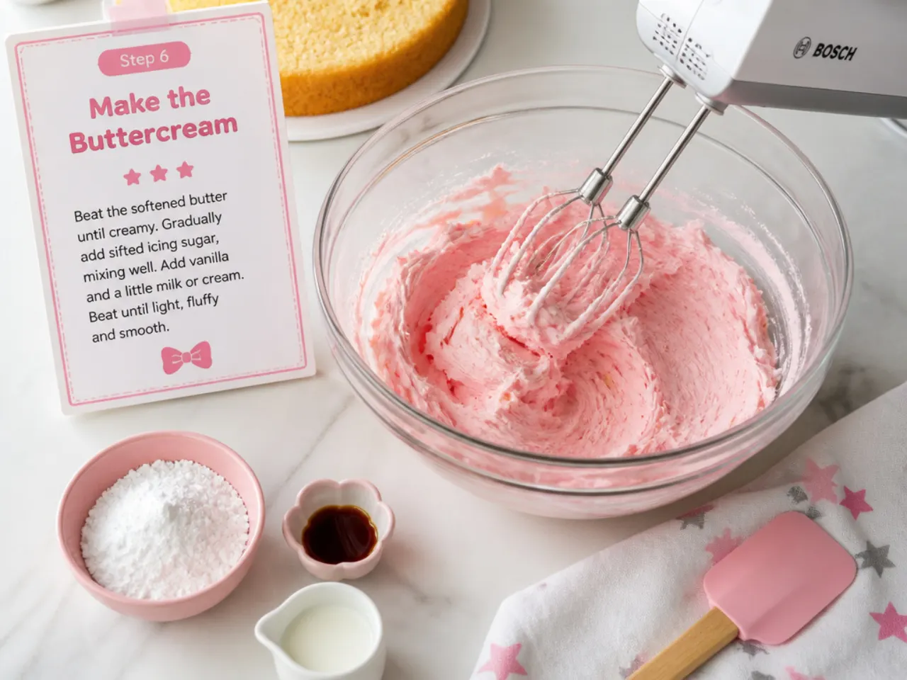 hello kitty birthday cake — step 6: make the buttercream