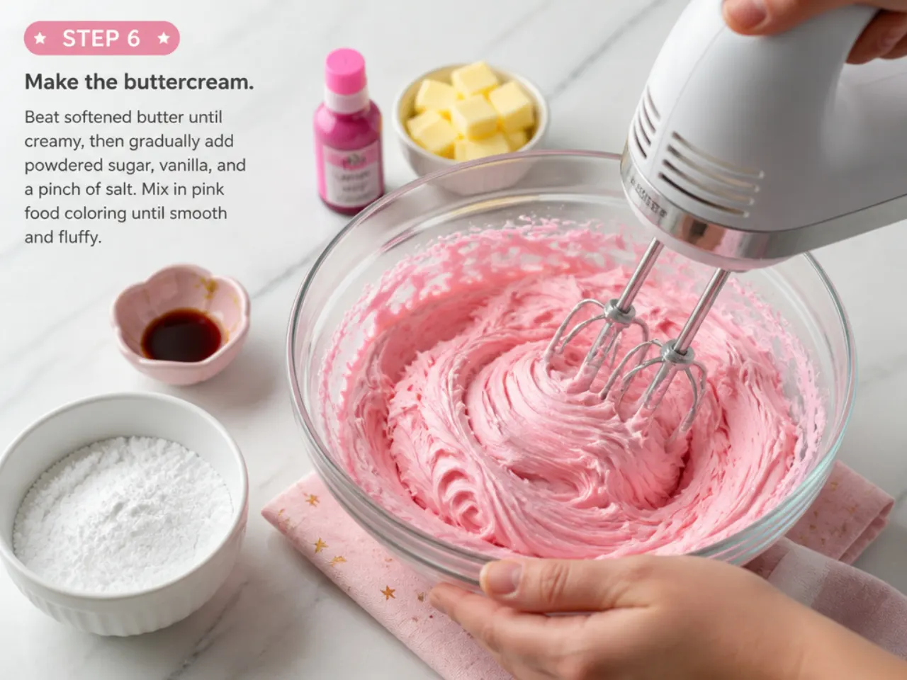 hello kitty cake designs — step 6: make the buttercream