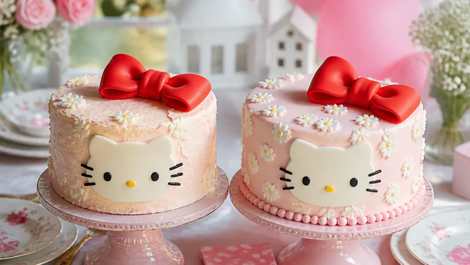hello kitty cake vs bakery — 3 Homemade vs Bakery Hello Kitty Cakes