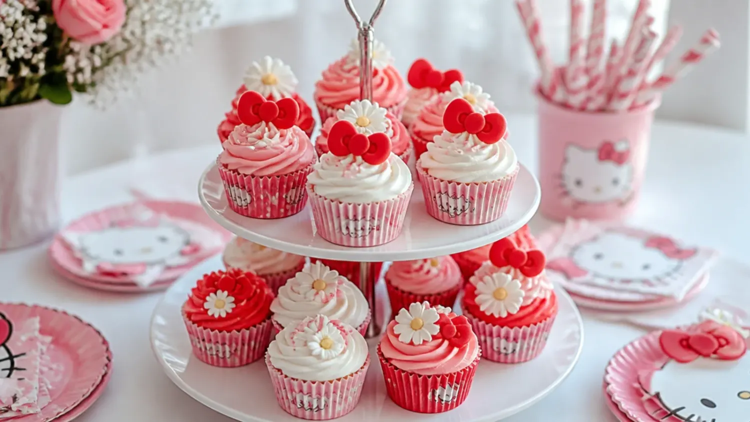 hello kitty cupcakes — 30 Cute Hello Kitty Cupcake Ideas
