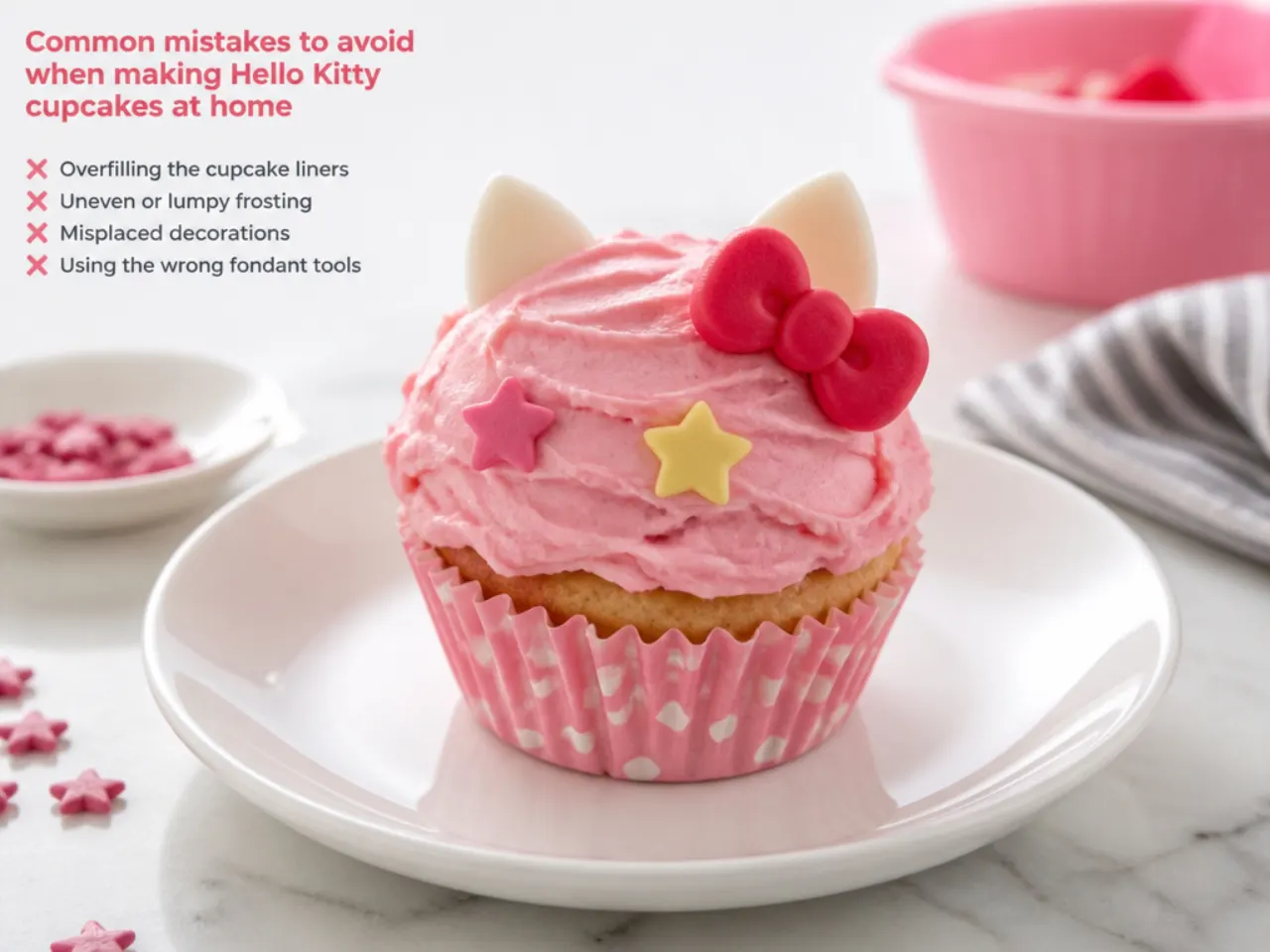 Common mistakes to avoid when making Hello Kitty cupcakes at home