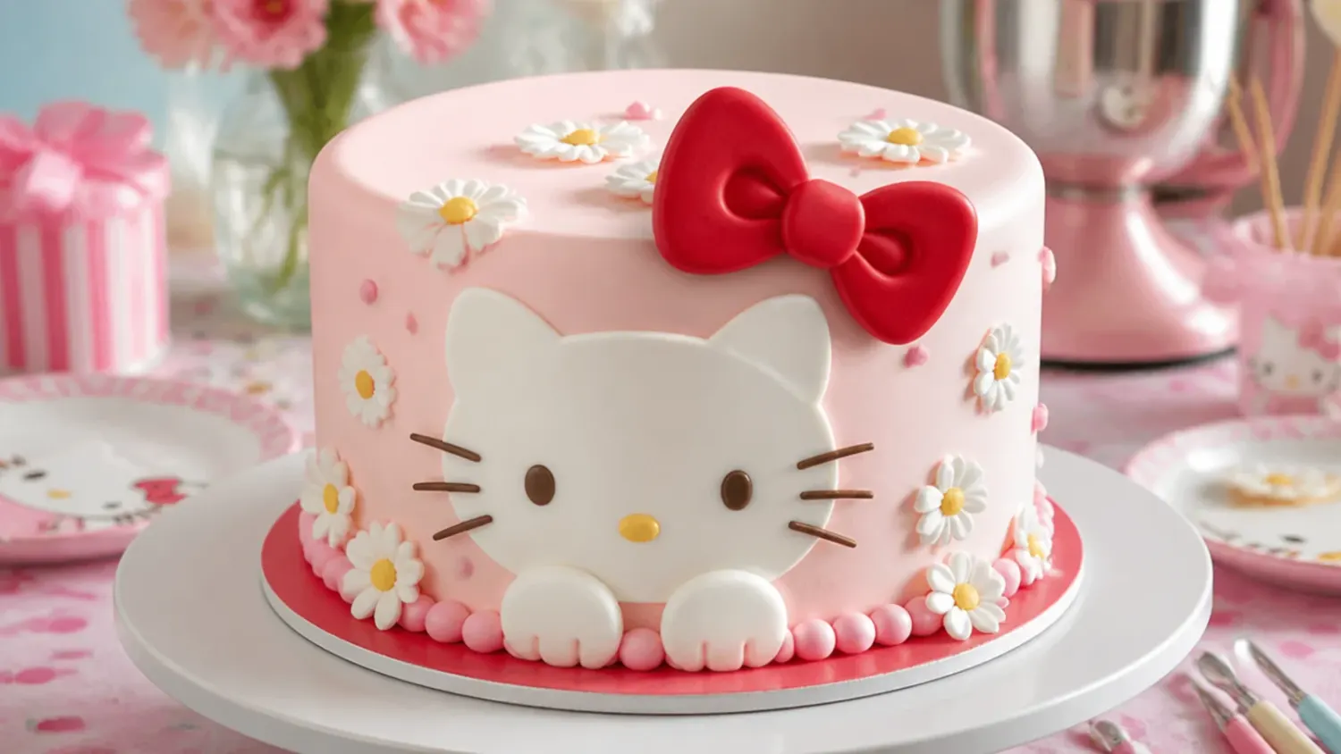 hello kitty fondant cake — 7 Steps to a Cute Hello Kitty Fondant Cake