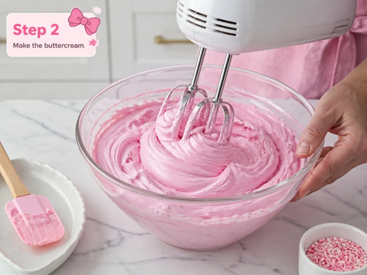 hello kitty fondant cake — step 2: make the buttercream