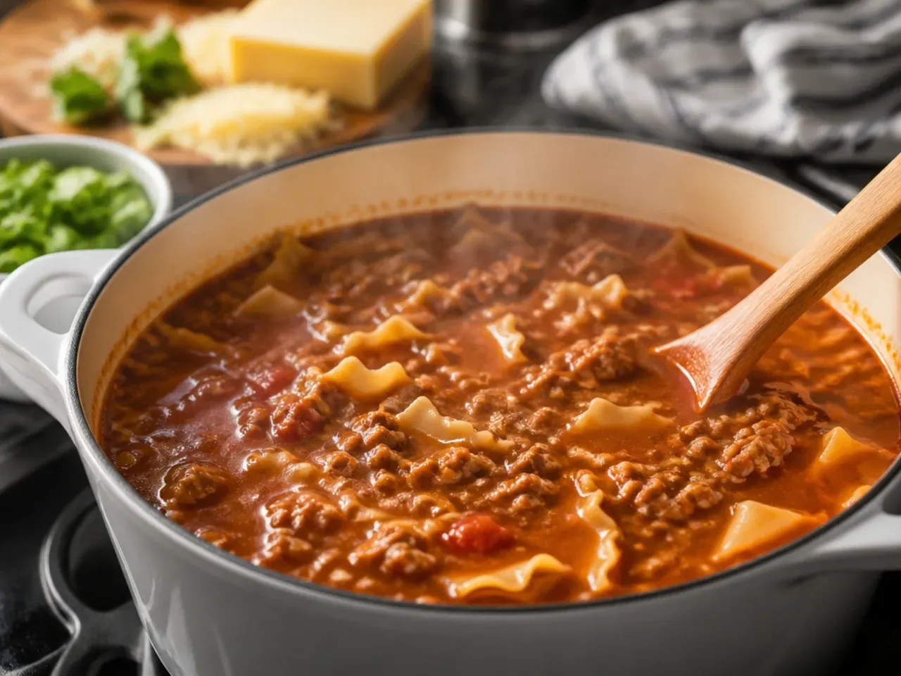 high protein lasagna soup recipe step 4