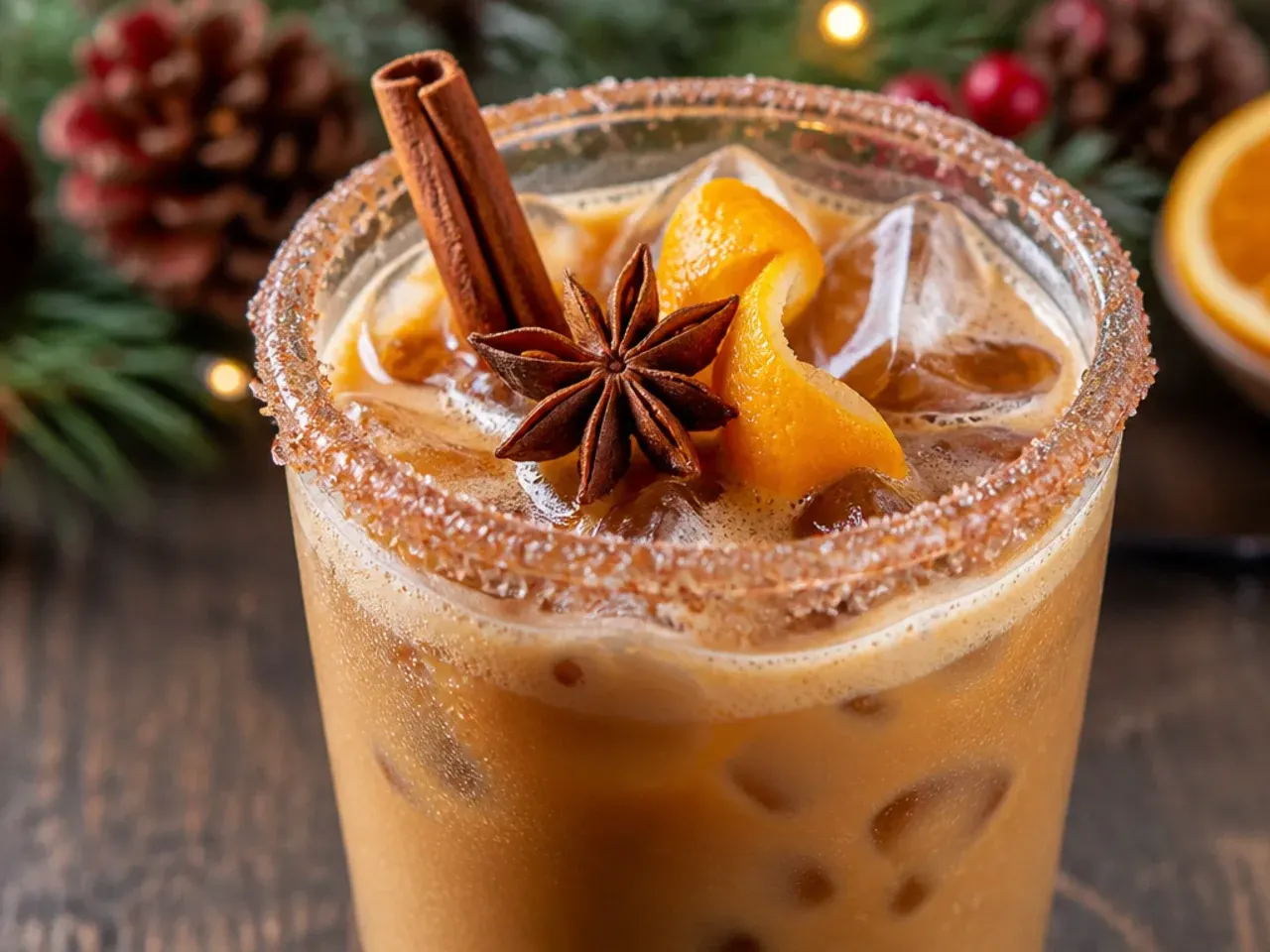 Spiced dirty chai latte in a glass mug with visible espresso and chai layers and a dusting of cardamom on top