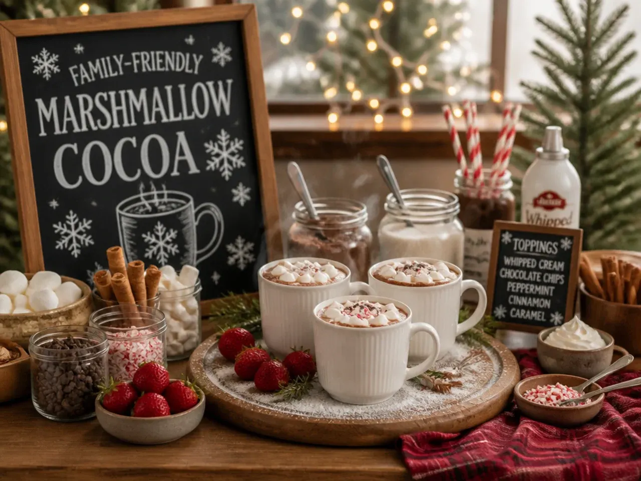 Kid-friendly hot cocoa piled high with mini marshmallows