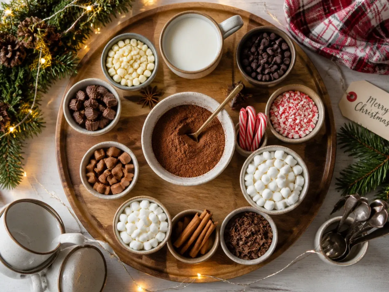 Whisking hot cocoa in a saucepan on the stovetop