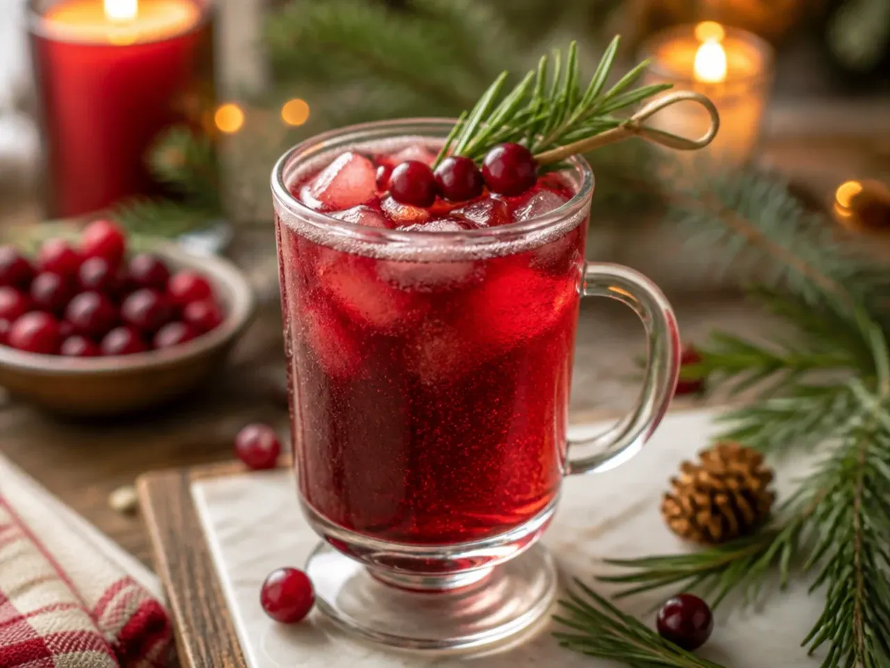 A sweet pink holiday vodka drink with a grenadine gradient and sugared rim