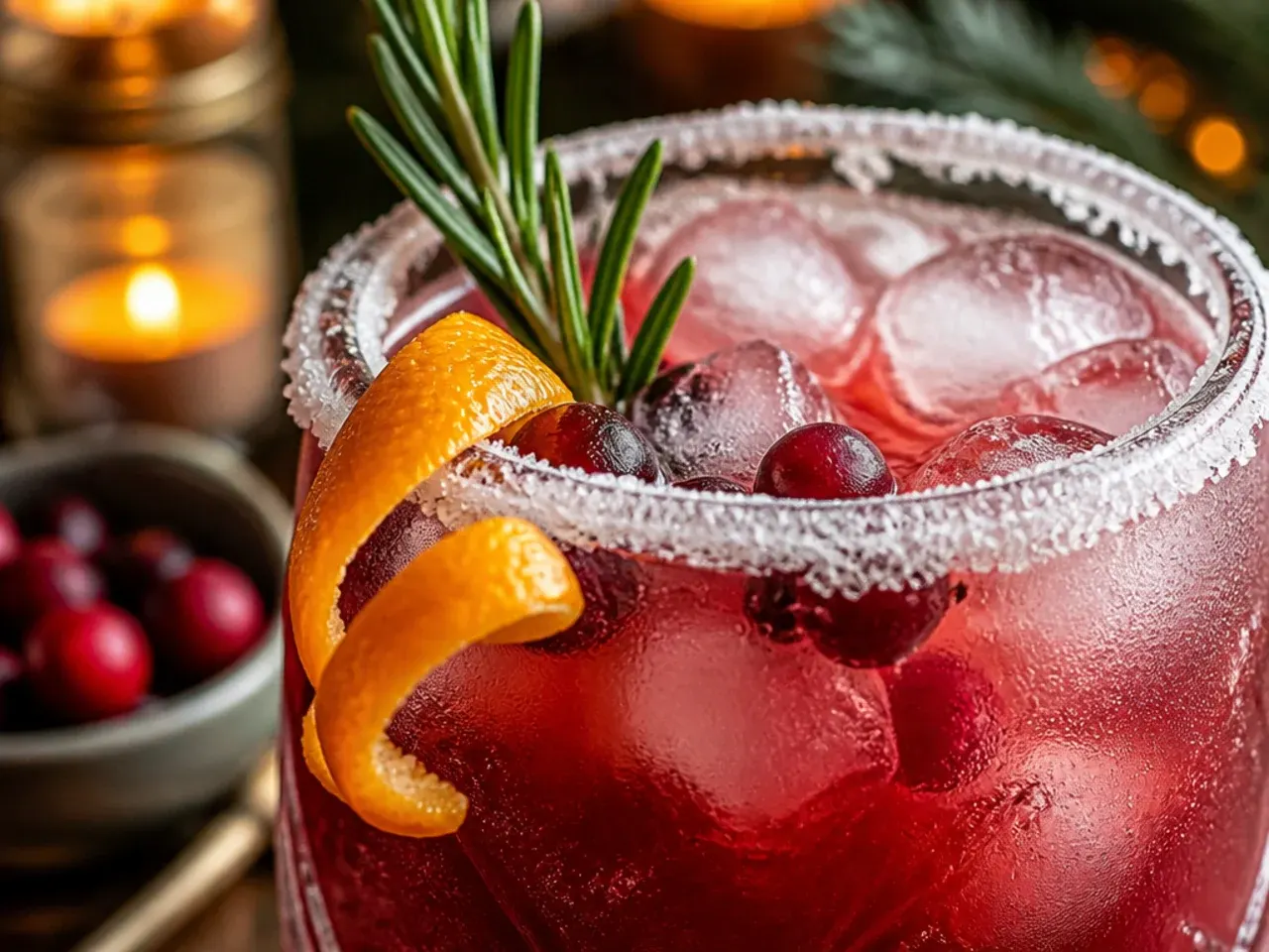 A spiced chai holiday vodka drink garnished with a cinnamon stick and orange peel