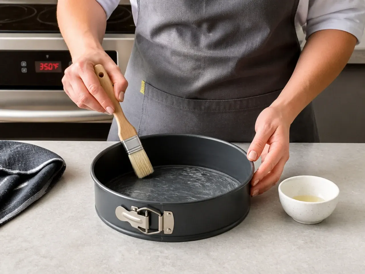 homemade black cake — step 3: prep the pan and oven