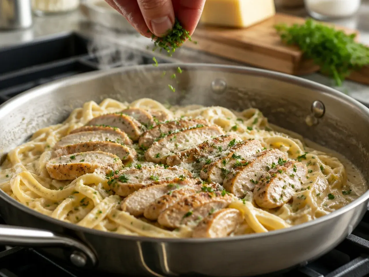 homemade chicken alfredo recipe step 14