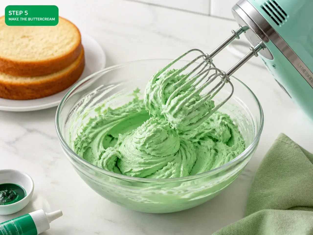 homemade dinosaur cake — step 5: make the buttercream