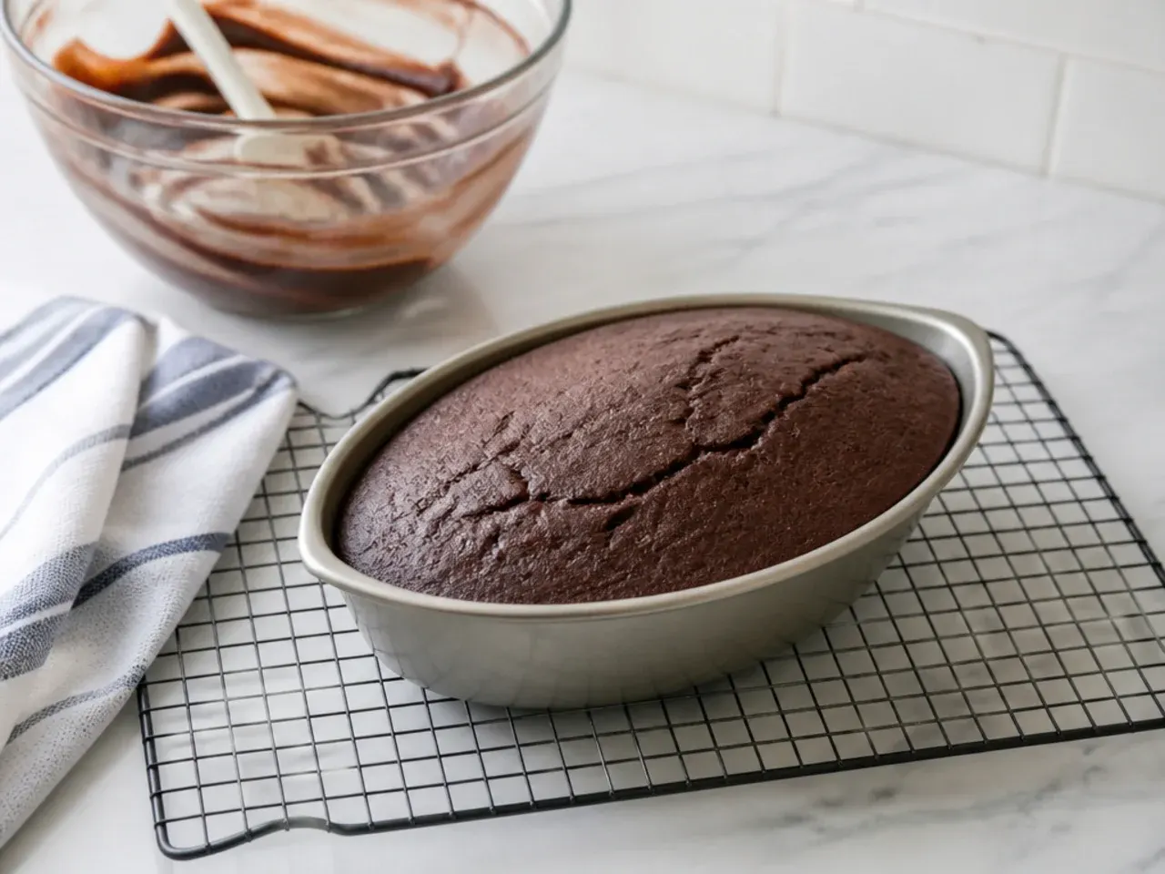 homemade football cake — step 2: bake and cool