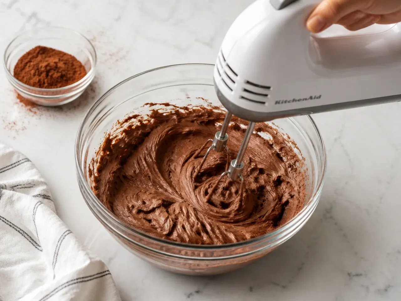 homemade football cake — step 3: make the buttercream
