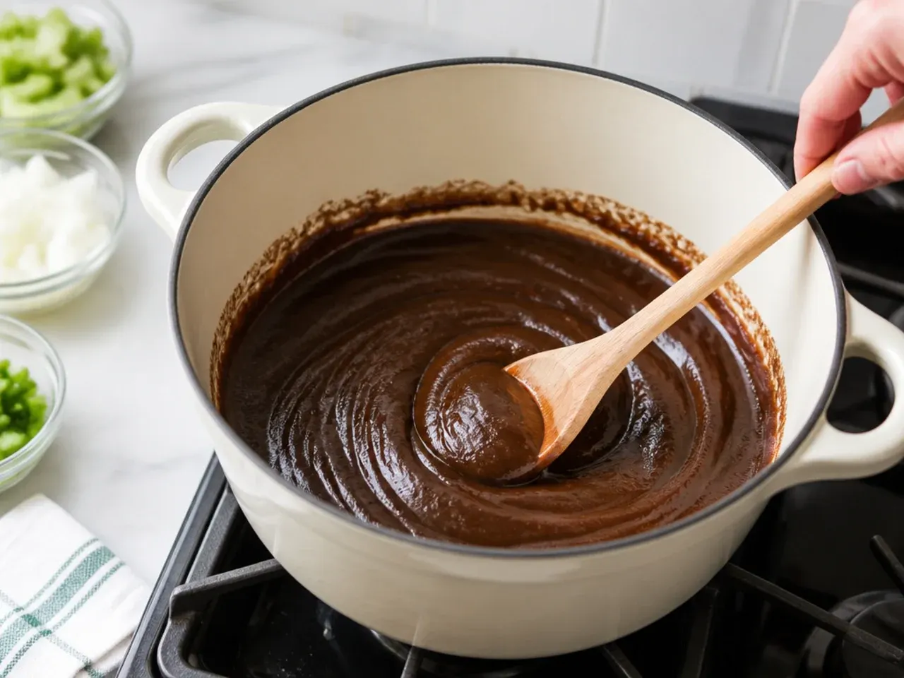 homemade gumbo — step 2: cook the dark roux