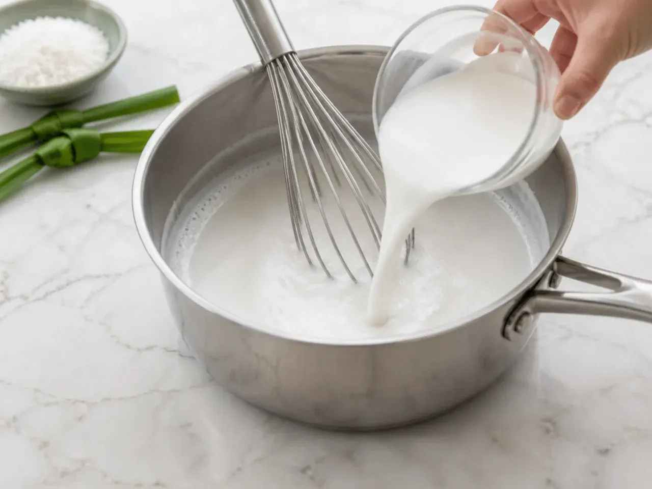 homemade mango sticky rice — step 3: make the sweet coconut sauce