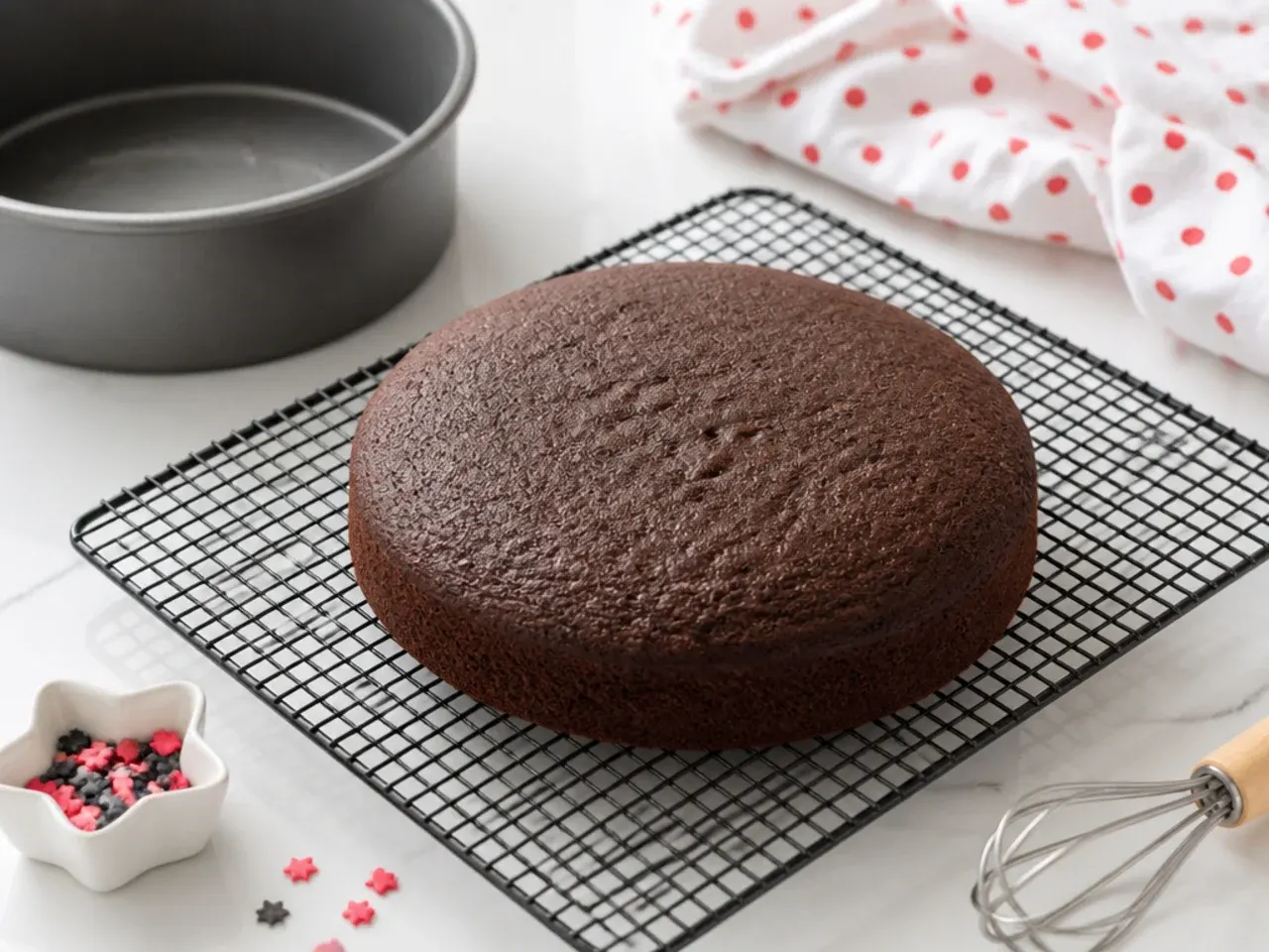 homemade minnie mouse cake — step 3: bake and cool completely
