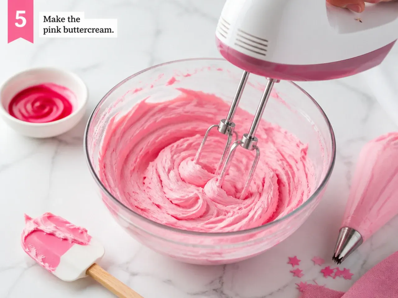 homemade minnie mouse cake — step 5: make the pink buttercream
