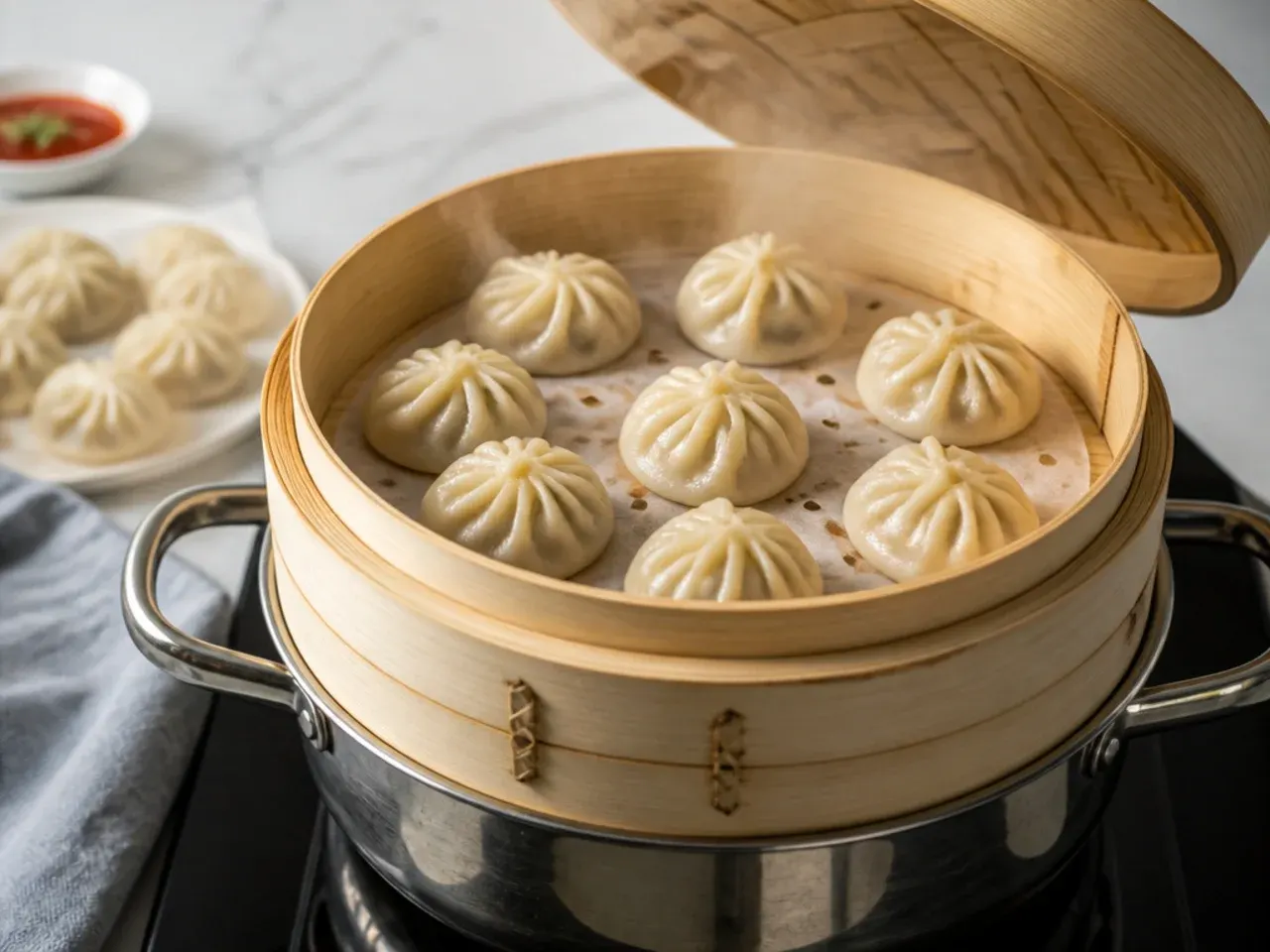 homemade momos — step 6: steam