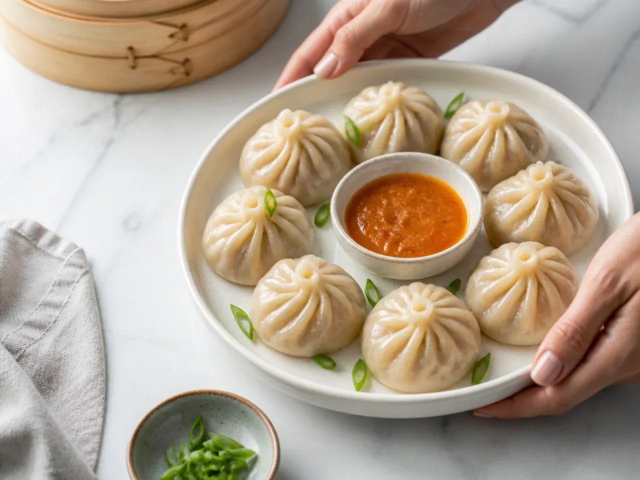 homemade momos — step 7: serve straight away